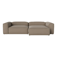 Beige modular sofa with clean lines and a textured fabric, perfect for modern living spaces.