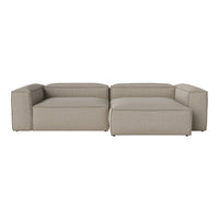Beige modular sofa with a textured fabric and clean lines, perfect for contemporary living spaces.