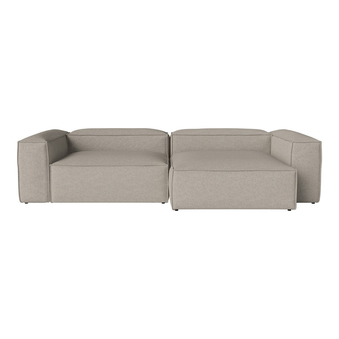 Light gray modular sofa with a sleek, minimalist design and smooth fabric texture. Perfect for modern living spaces.