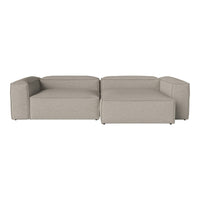 Light gray modular sofa with a sleek, minimalist design and smooth fabric texture. Perfect for modern living spaces.