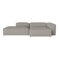 Gray sectional sofa with clean lines and a modern, minimalist design. Perfect for stylish living spaces.