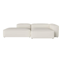Modern cream sectional sofa with a sleek, minimalist design and smooth leather finish. Perfect for any contemporary space.