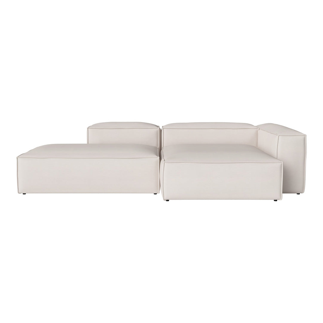 Modern white sectional sofa with clean lines and a minimalistic design, perfect for contemporary interiors.