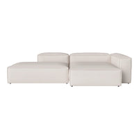 Modern white sectional sofa with clean lines and a minimalistic design, perfect for contemporary interiors.
