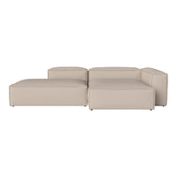 Beige modern sectional sofa with a minimalist design and smooth, seamless upholstery. Ideal for contemporary spaces.
