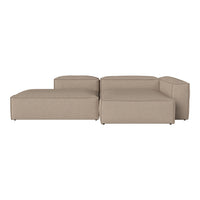 Beige modular sofa with sleek lines and a minimalistic design, perfect for modern living spaces.