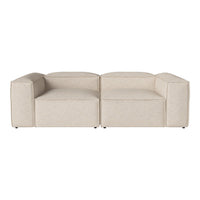 Beige block-style sectional sofa with smooth, minimalistic design and subtle texture. Perfect for modern interiors.