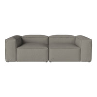 Modern grey two-piece sectional sofa with a textured fabric and clean lines, perfect for contemporary decor.