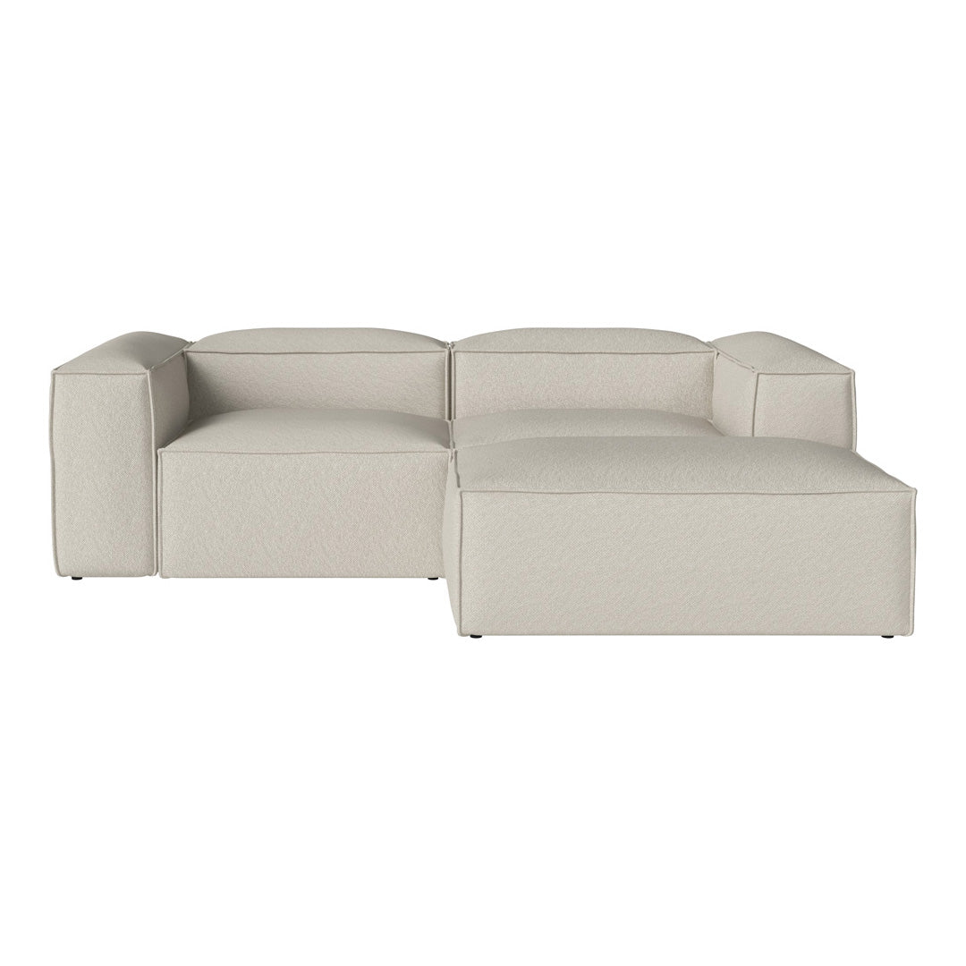 Light beige modular sofa with smooth, minimalist design and clean lines. Ideal for modern living spaces.