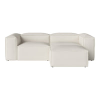 Modern modular sofa in soft white upholstery with clean lines and a minimalist design. Perfect for contemporary spaces.