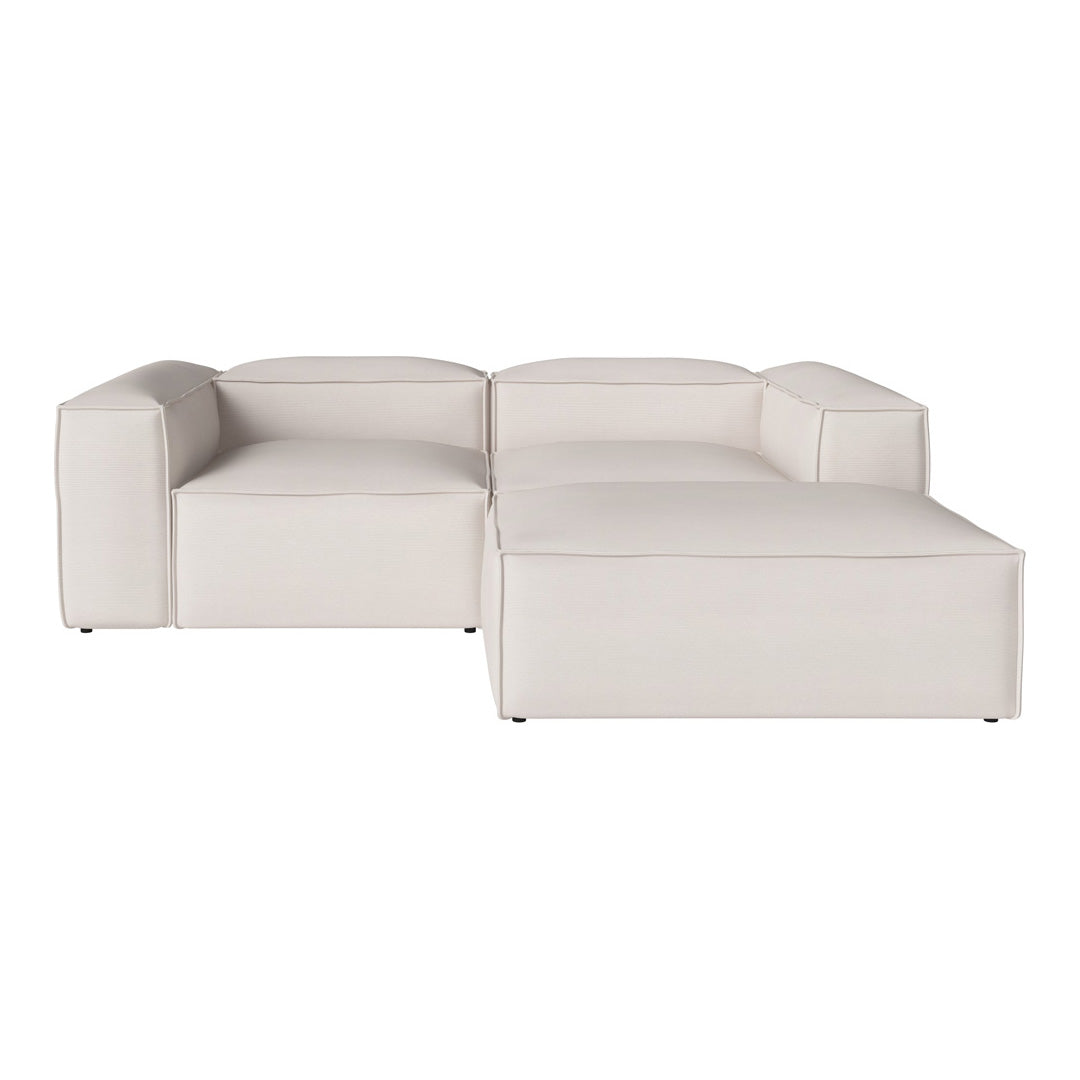Stylish white sectional sofa with smooth, minimalist design and modern lines perfect for contemporary interiors.