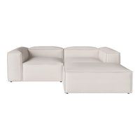 Stylish white sectional sofa with smooth, minimalist design and modern lines perfect for contemporary interiors.