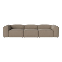 Beige sectional sofa with a modern, textured pattern and clean, boxy lines. Perfect for contemporary living spaces.