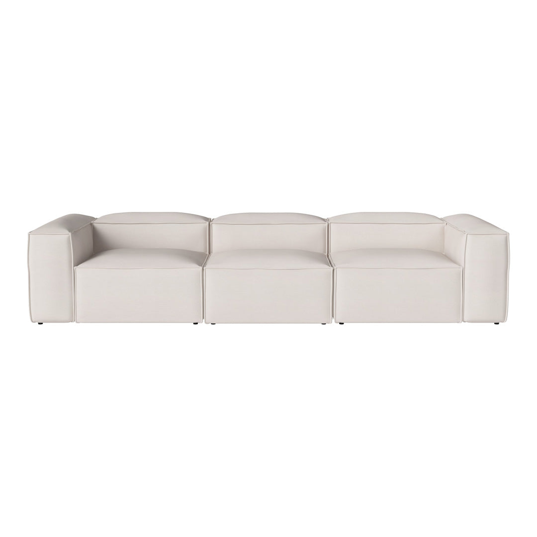 Cream-colored modular sofa with a smooth, minimalist design and subtle texture. Perfect for modern living spaces.