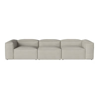 Light gray modular couch with a minimalist design and smooth, uniform fabric texture. Perfect for modern interiors.