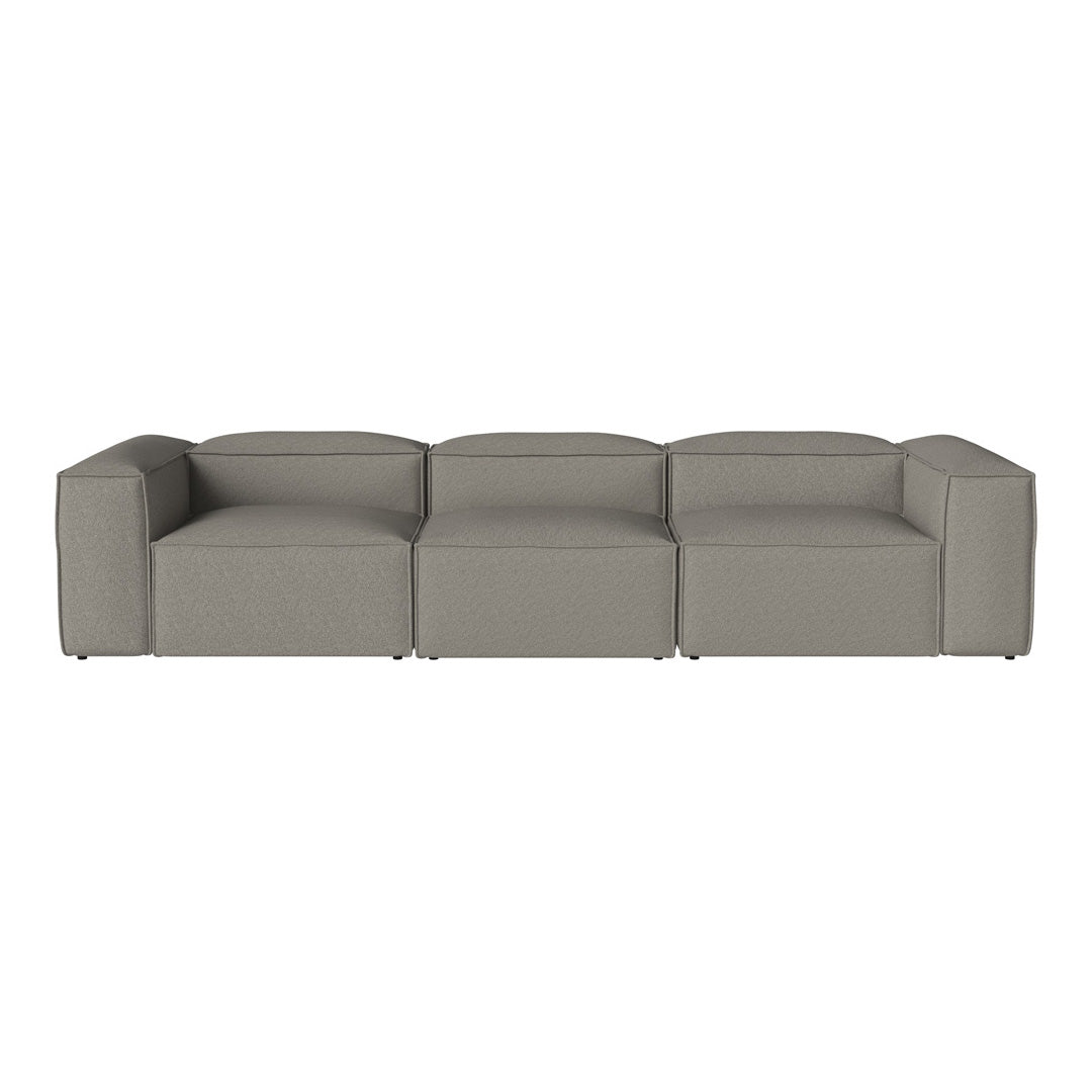 Stylish gray modular sofa with clean lines and smooth texture, perfect for modern living spaces.