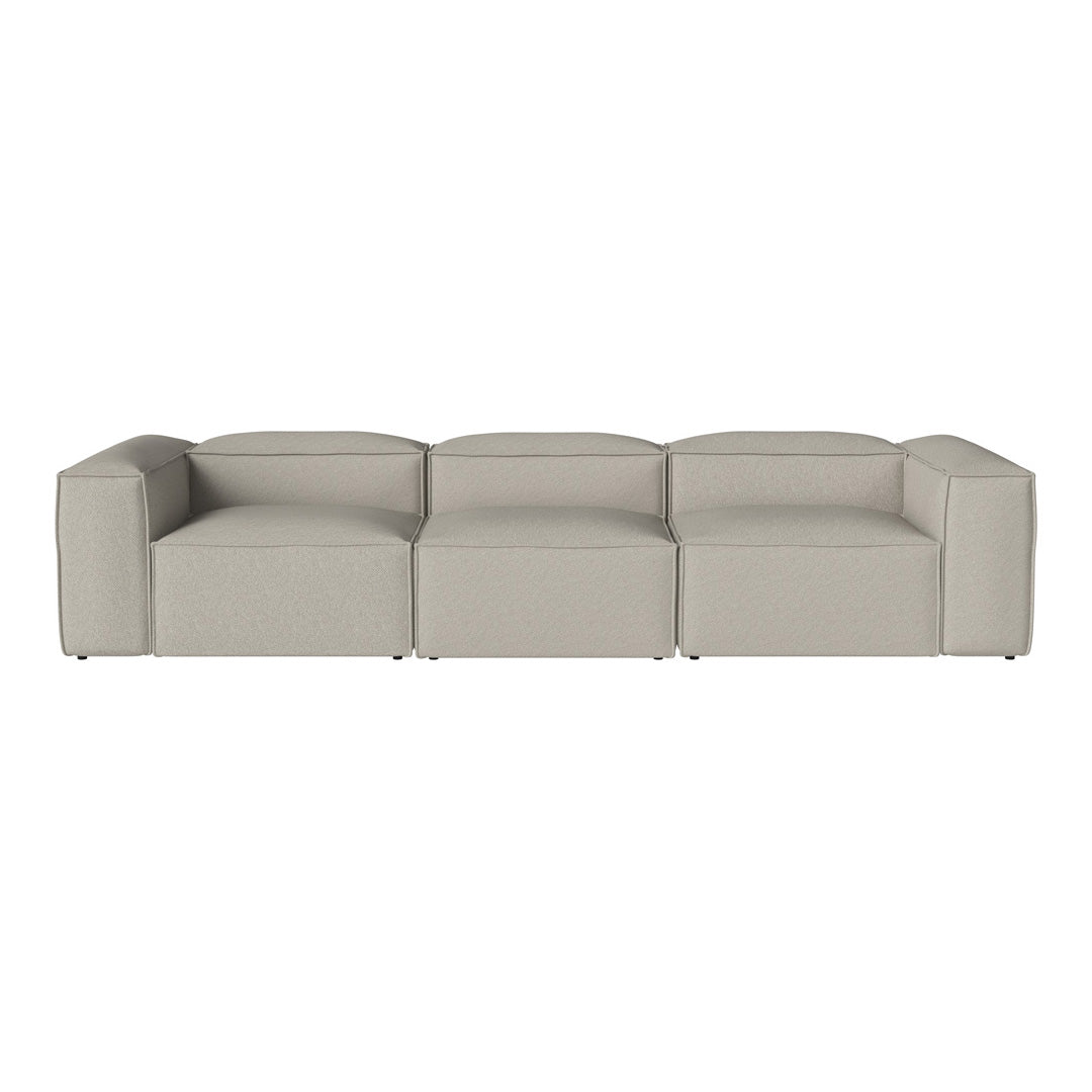 Modern beige sectional sofa with sleek, minimalist design and clean lines, perfect for contemporary interiors.