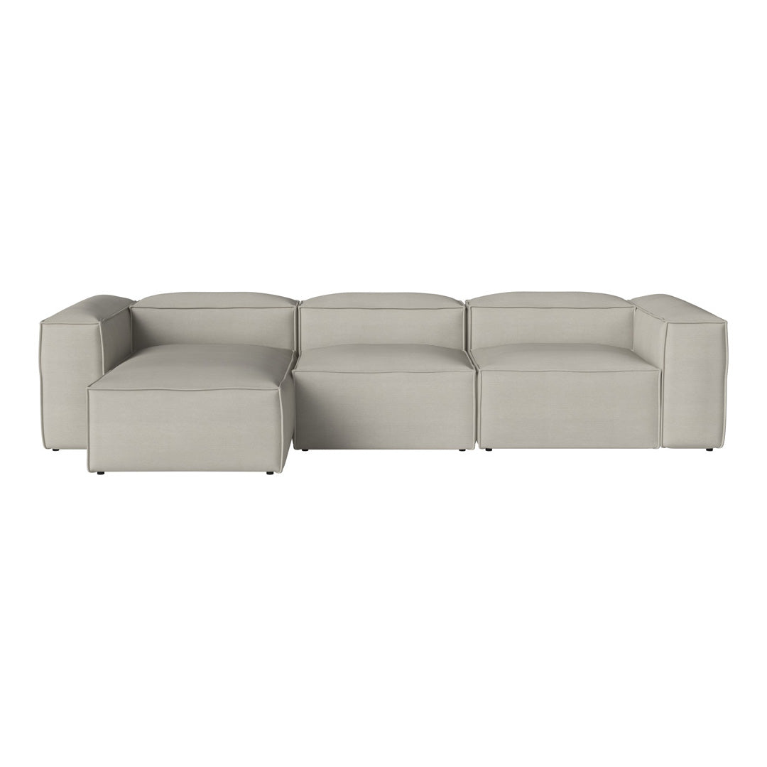 Light gray modern sectional sofa with a minimalist design and clean lines. Perfect for contemporary living spaces.