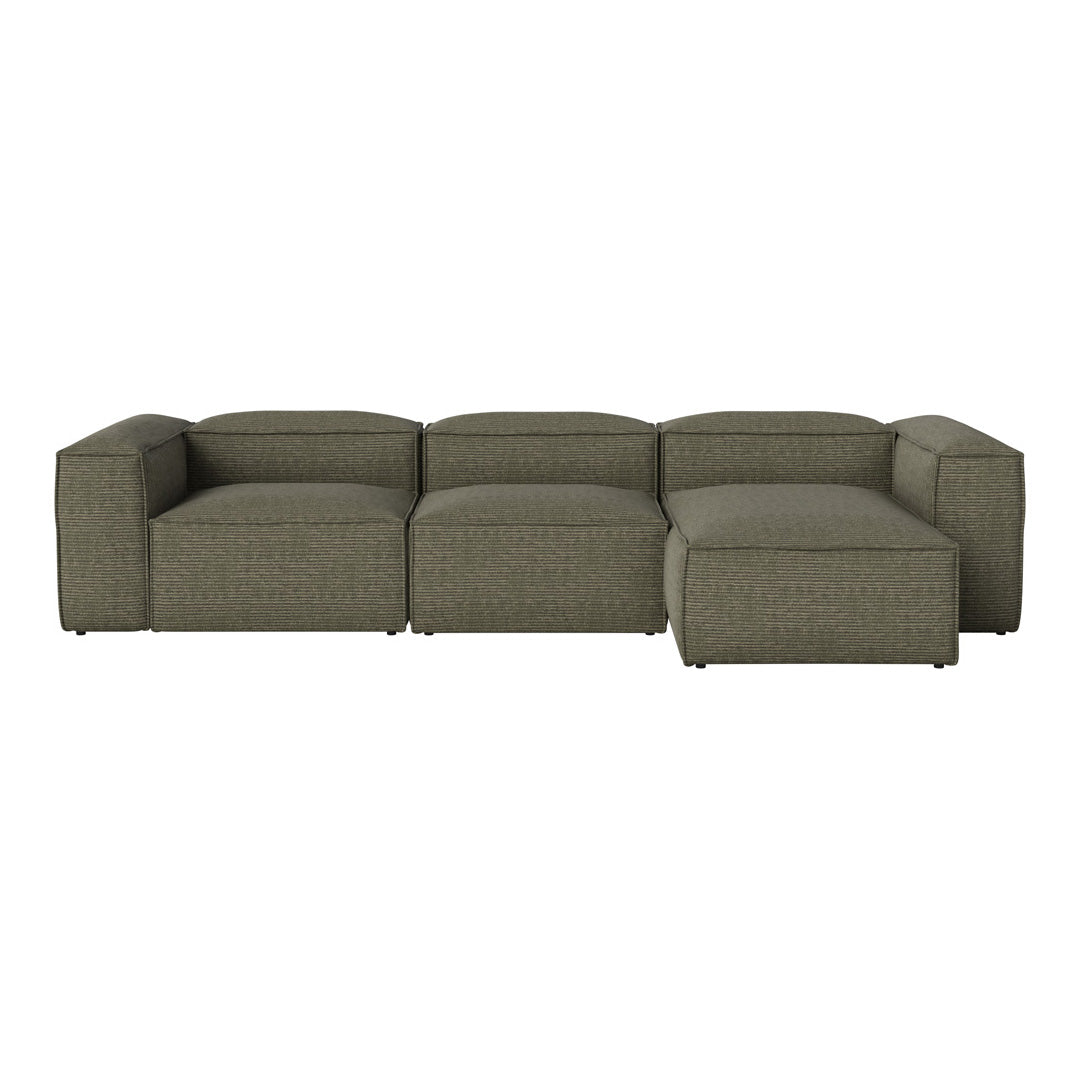 Textured olive green sectional sofa, featuring a modern design and geometric patterns. Perfect for contemporary spaces.