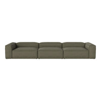 Olive green textured sectional sofa with clean lines and modern design, ideal for contemporary living spaces.