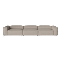 Beige sectional sofa with a sleek, modern design and smooth, minimalistic lines. Perfect for contemporary spaces.