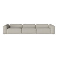 Stylish light gray modular sofa with a smooth, minimalist design and no distinct patterns.