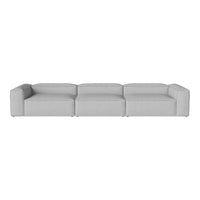 Gray modular sofa with a minimalist design and smooth, clean lines. Perfect for modern decor.