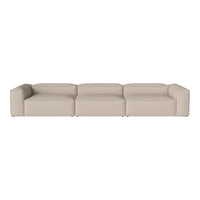 Beige modular sofa with a sleek, minimalist design and smooth texture. Ideal for modern living spaces.