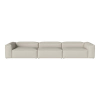 Light beige, minimalist sectional sofa with clean lines and smooth texture, perfect for modern interiors.