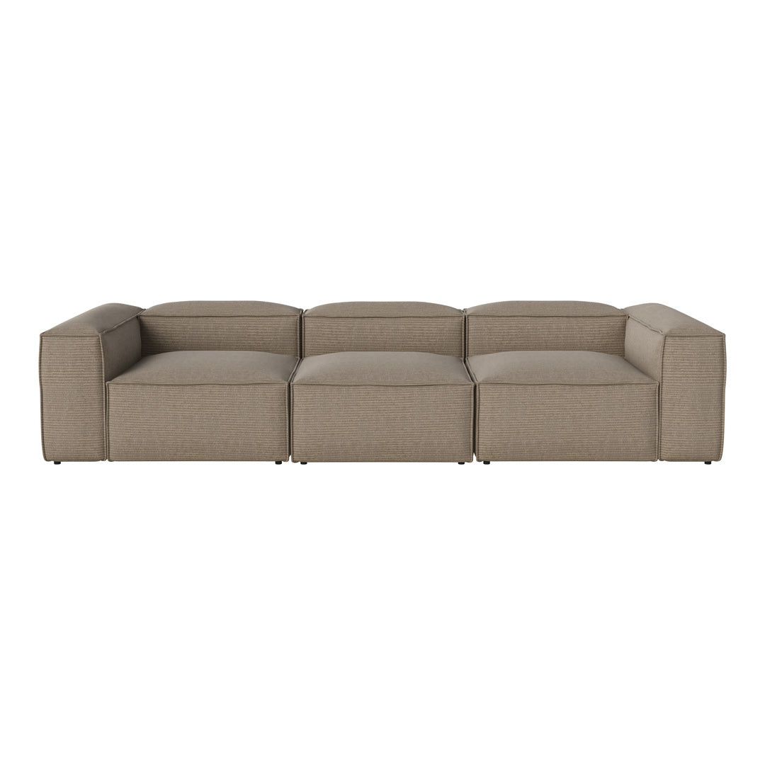 Beige modular sofa with a textured fabric finish and minimalistic design. Perfect for modern living spaces.