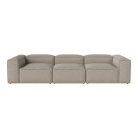 Light beige sectional sofa with a modern, minimalist design and subtle textured fabric pattern. Perfect for contemporary decor.