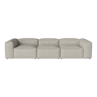 Light gray modular sofa with a sleek, minimalist design and smooth fabric texture. Perfect for modern living spaces.