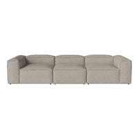 Light gray modular sofa with a simple, contemporary design and clean lines, perfect for modern interiors.
