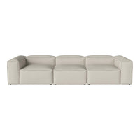 Modern beige sectional sofa with a sleek, minimalist design and clean lines, perfect for contemporary interiors.
