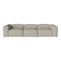 Modern modular sofa in soft beige fabric with clean lines and minimalist design. Perfect for contemporary spaces.