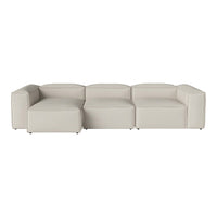 Light beige modular sofa with a minimalist design and smooth, textured upholstery. Ideal for modern living spaces.