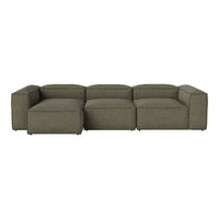 Green textured modular sofa with a minimalist design and clean lines, perfect for contemporary living spaces.