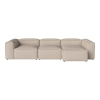Beige modular sofa with a modern, minimalist design and smooth upholstery, perfect for contemporary living spaces.