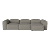 Modern gray sectional sofa with clean lines and a textured fabric, perfect for contemporary living spaces.