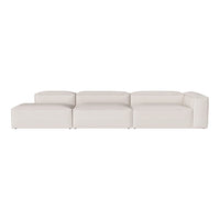 Cream-colored modular sofa with minimalistic design and smooth, solid surface texture. Perfect for modern interiors.