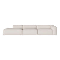 Modern white sectional sofa with clean lines and a minimalist design, perfect for any contemporary living space.