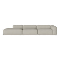Light gray modular sofa with a sleek, minimalist design and smooth fabric upholstery. Perfect for modern spaces.