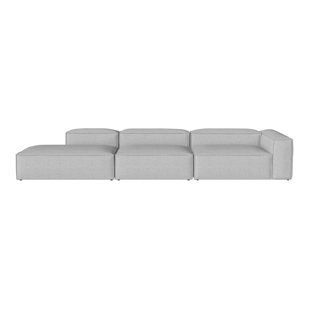 Light gray modular sofa with a smooth, textured fabric and minimalist design. Perfect for modern living spaces.