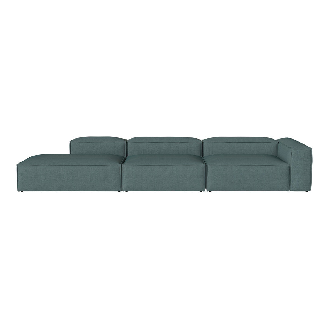 Teal modern sectional sofa with a sleek, minimalist design and no visible patterns. Perfect for contemporary decor.