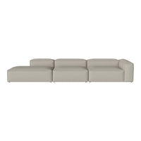 Light gray modular sofa with a smooth, solid pattern for a modern aesthetic. Ideal for contemporary living spaces.