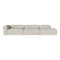 Beige modular sofa with clean lines and a smooth, contemporary design. Perfect for modern living spaces.