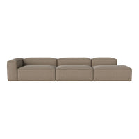 Taupe modular sofa with a sleek, minimalistic design and smooth, solid upholstery. Perfect for modern interiors.