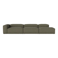 Olive green modular sofa with a textured, woven pattern, perfect for modern living spaces.