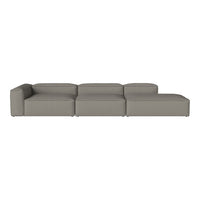 Gray modular sofa with a sleek, minimalist design and smooth texture, perfect for modern interiors.
