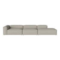 Light gray modular sofa with a sleek, minimalist design and smooth fabric finish, perfect for modern interiors.